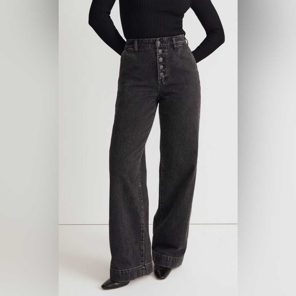 Madewell Black Flare & Wide Leg Jeans